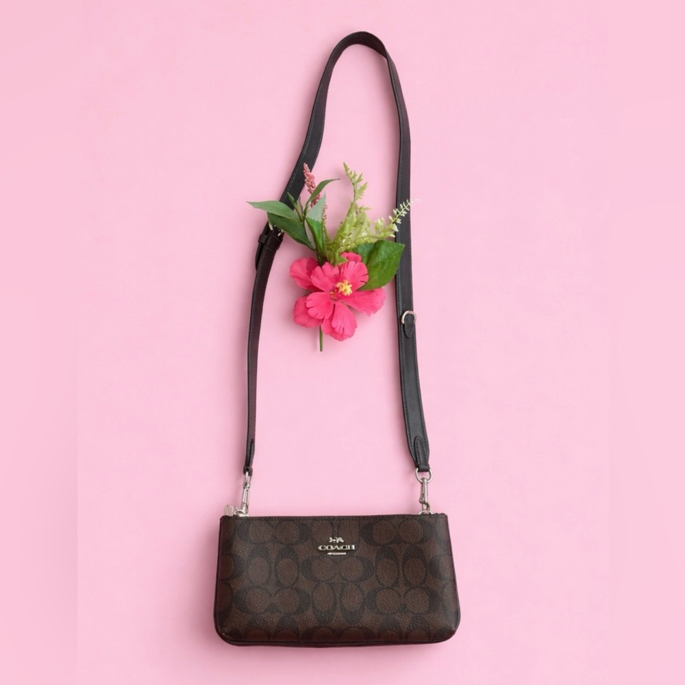 Coach Brown Signature Small Crossbody Bag